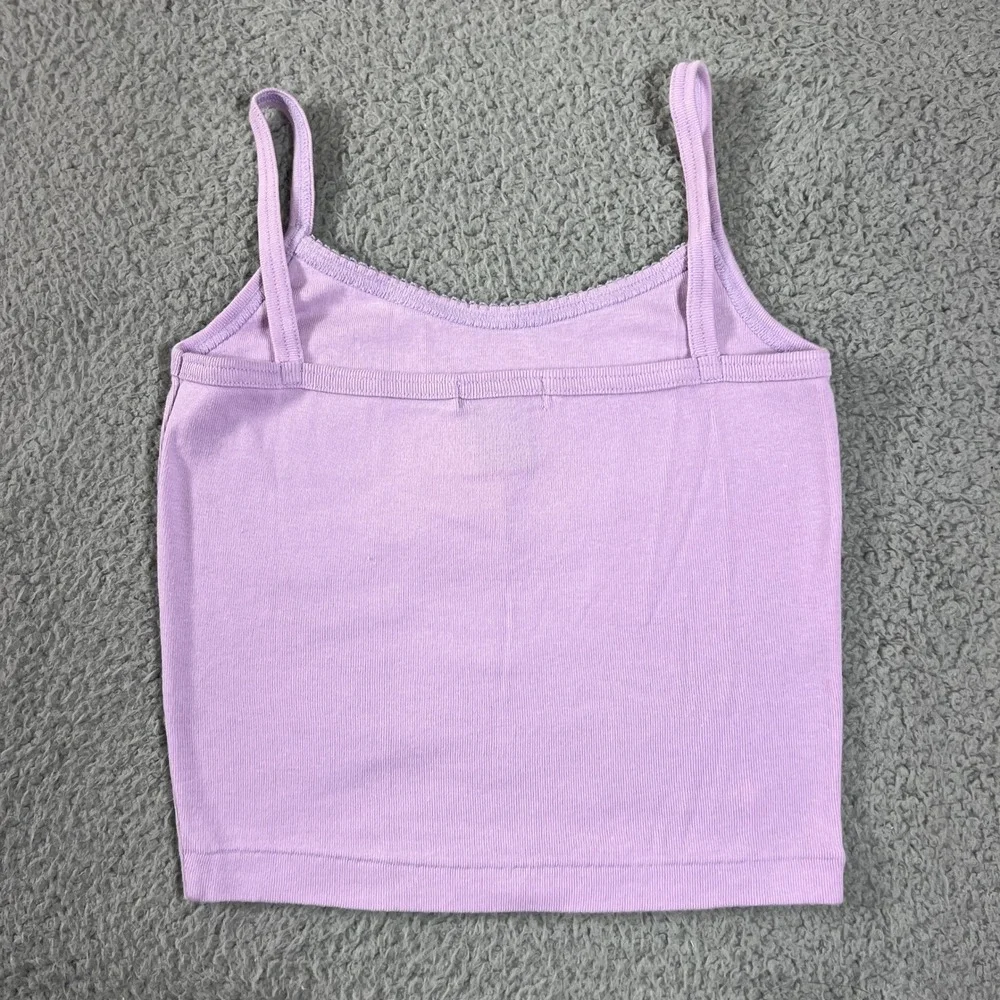 Ralph‎ Lauren Camisole Girls Medium Purple Cotton Ribbed Logo Tank Top VTG NWT